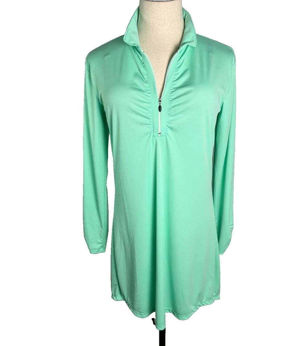 Mojo Sportswear Dress Womens XL Seafoam Green 1/4 Zip Long Sleeve Performance